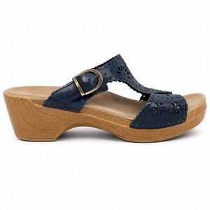 Dansko Sophie Leather Clog Sandals Women EU 41 US 10.5 Blue Cutout Cottage